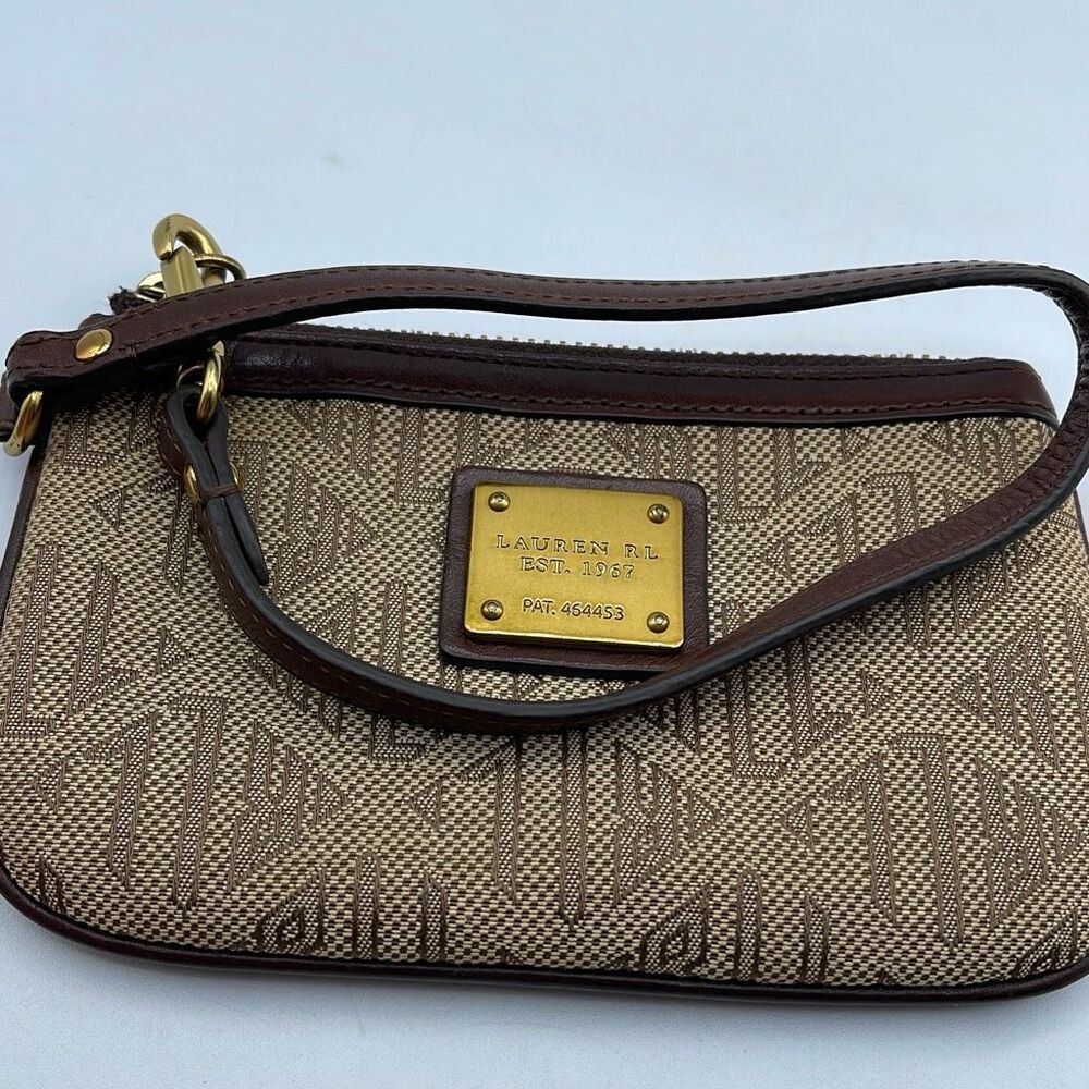 Laurel Ralph Lauren logo wristlet. - Picture 2 of 7
